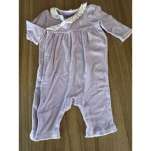 Ralph Lauren Baby Girls Footless Collared 1 pc Outfit‎ Sleepsuit 3 Months